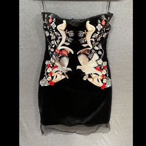 Strapless Embroidered Dress